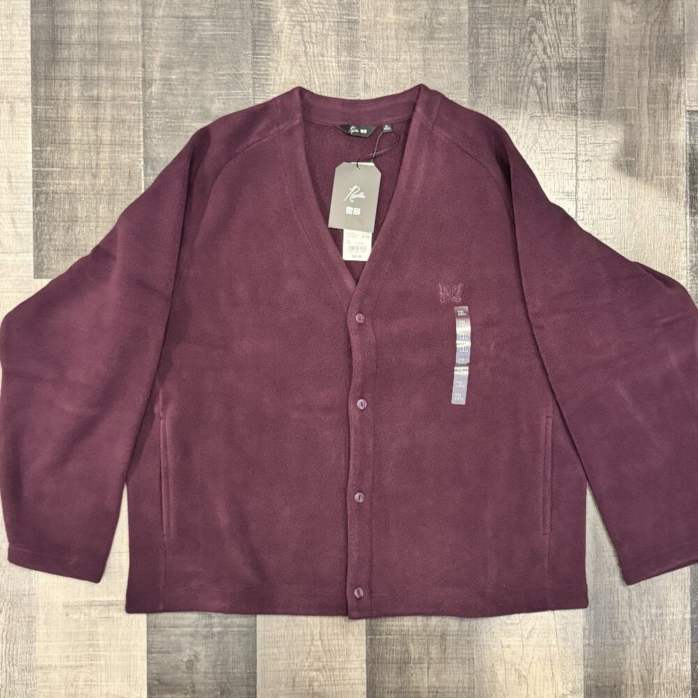 Uniqlo x Needles Fleece Cardigan Size XL Purple